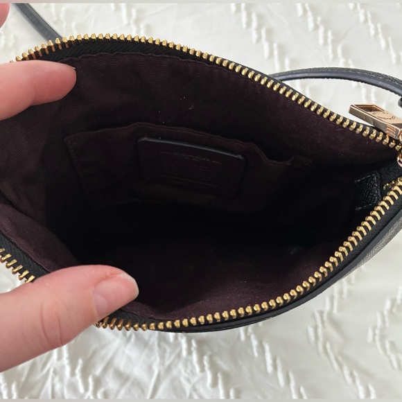 Coach Rowan Black Leather Crossbody Bag with Gold Accents - Picture 11 of 11